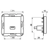 JUNG MA A 1122 WW USB 2.0 inzet, thermoplast, serie AS/A, alpinowit