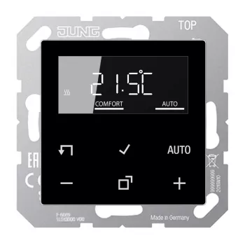 JUNG TRDA1790SW elektronische ruimtethermostaat met display, zwart