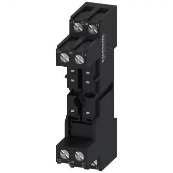Siemens LZS:RT78725 relaissokkel voor 15mm SIRIUS RT-serie relais, schroefklemmen, DIN-rail montage, zwart