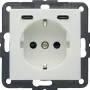 Hager Berker 48151909 Schuko-stopcontact met USB-C 20W PD, S.1, polarwit glanzend