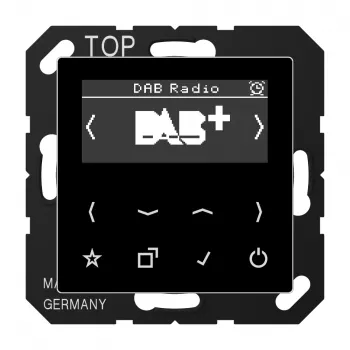 JUNG Smart Radio DABASW DAB+ FM radiowekker met alarm, sleep-timer, mono-luidspreker, zwart