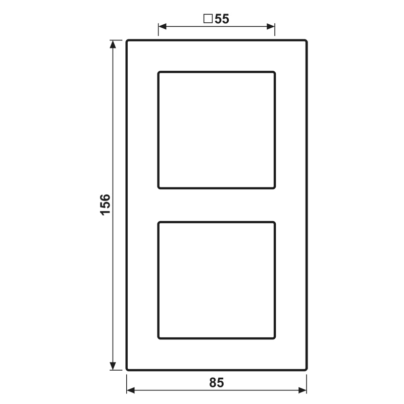 JUNG A 5582 BF MO raam 2-voudig, A 550, thermoplast gelakt, mokka
