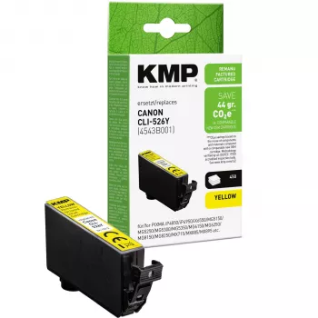 KMP compatibele gele inktcartridge voor Canon CLI-526 Y (1513, 4009)