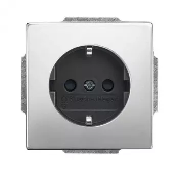 Busch-Jaeger SCHUKO stopcontactinzet, edelstaal, 1-voudig, 16 A, 250 V 2CKA002013A5452