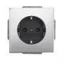 Busch-Jaeger SCHUKO stopcontactinzet, edelstaal, 1-voudig, 16 A, 250 V 2CKA002013A5452