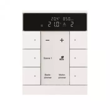 Busch-Jaeger ruimtetemperatuurregelaar met CO2- en vochtigheidssensor, 6-voudig, SBC/U6.0.11-84 (2CKA006330A0009)