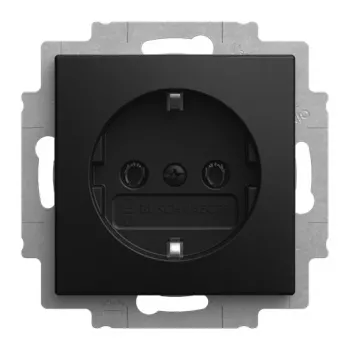 BUSCH-JAEGER Busch-balance SI SCHUKO stopcontactinzet 20 EUCR-915, zwart mat, inbouw, 16 A, 250 V, schroefklemmen, zonder spreidklauwen 2CKA002011A6344
