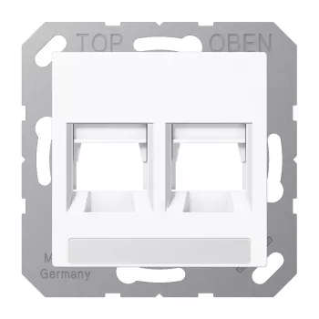 Jung A1569-2NAWEWW centraalplaat voor AMP NETCONNECT radialmodules, 2-voudig, alpinowit