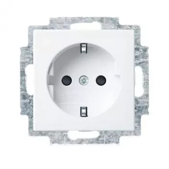 Busch-Jaeger 100x SCHUKO stopcontact-inzet, 20-pack voordeelverpakking, wit/lichtgrijs 2CKA002013A5545