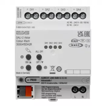 JUNG KNX DALI-2 actor kleur 4-voudig, DIN-rail, 4 TE, Secure (300041SDA2R)