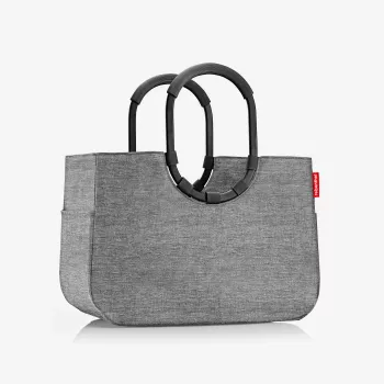 reisenthel loopshopper L boodschappenmand, Twist Silver, 25 L, aluminium frame, polyester OR7052