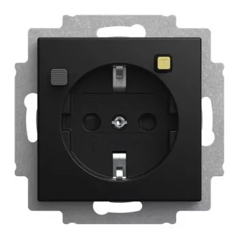 Busch-Jaeger aardlekschakelaar-SCHUKO stopcontact met aardlekschakelaar, 16 A, 10 mA, inbouw, zwart mat 2CKA003116A0673