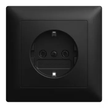 Busch-Jaeger BJ 20 EUJR-915 SCHUKO inbouw stopcontact, volplaat, zonder spreidklemmen, zwart mat 2CKA002011A6346