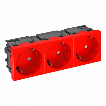OBO BETTERMANN Connect 45 STD-D3SC SRO3 3-voudig randaarde stopcontact, 33° gehoekt, zwart 6120509