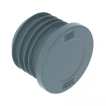 OBO Bettermann 2003738 V-TEC M25 afsluitstop, polyamide, lichtgrijs, 25-pack