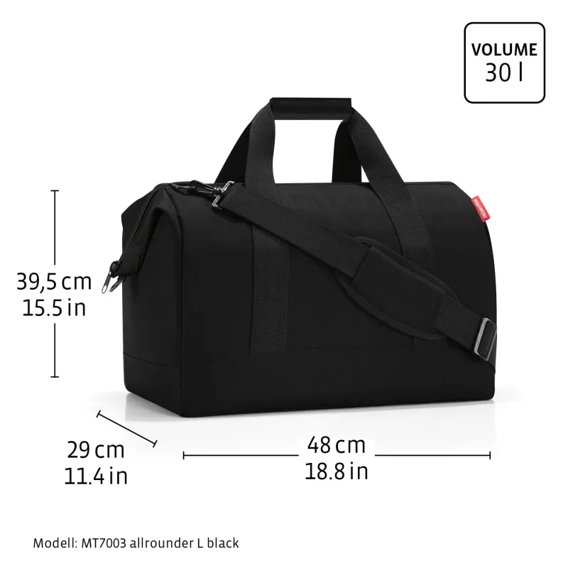 Reisenthel Allrounder L unisex dokterskoffer met rits, grijs monochromatisch polyester (MT7052)