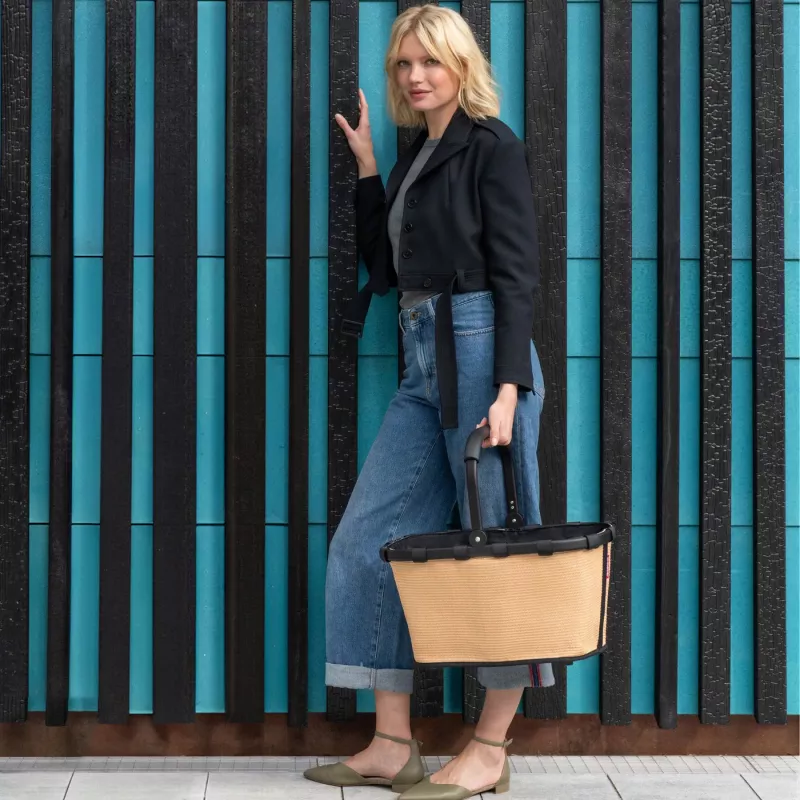 Reisenthel Carrybag Frame Raffia Black boodschappenmand 22L BK 7079