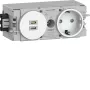 Hager Winsta inbouw-SCHUKO-stopcontact met 2x USB-C PD 20W oplader, zuiver wit GS17009016