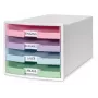 HAN IMPULS ladebox DIN A4, 4 laden, roze/paars/blauw/groen 1013-129D
