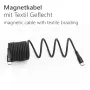 MAXTRACK C532-1L USB 2.0 spiraalkabel, USB-A naar USB-C, 1 m, zwart, vergulde contacten