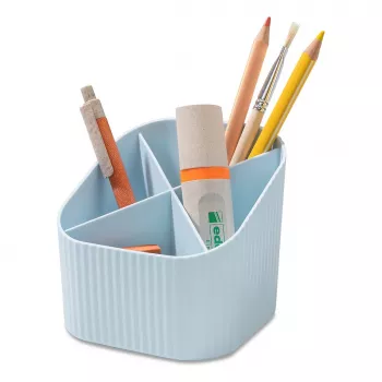HAN X-LOOP pennenhouder, pastelblauw, 4 vakken, 11,1 x 11,1 x 10,5 cm 17238-884D