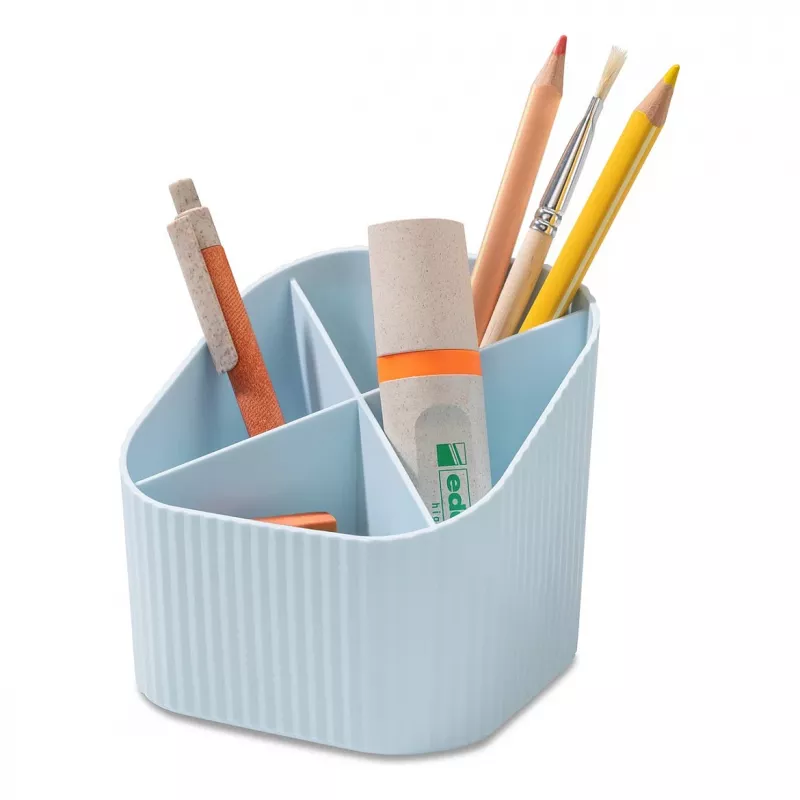 HAN X-LOOP pennenhouder, pastelblauw, 4 vakken, 11,1 x 11,1 x 10,5 cm 17238-884D