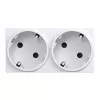 HAGER GS20229016 SCHUKO stopcontact, 2-voudig, 33°, verkeerswit