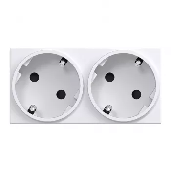 HAGER GS20229016 SCHUKO stopcontact, 2-voudig, 33°, verkeerswit