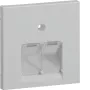 Hager GZUAE2A7035 centrale afdekking voor 2 UAE/RJ45-aansluitdozen, lichtgrijs RAL 7035