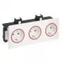 Rehau SIGNA IN BRK 3STD 3-voudig stopcontact, zuiver wit/rood (6121036)