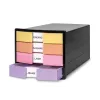 HAN IMPULS ladebox, 4 laden, zwart/pastel, polystyreen, voor DIN C4 1012-139
