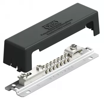 OBO BETTERMANN 1809 AM potentiaalvereffeningsrail met metalen voet, 10-polig, grijs 5015105