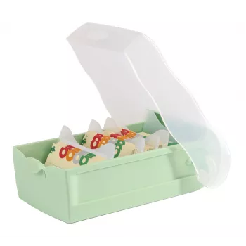 HAN CROCO A8 liggend leerkaartendoos, pastelgroen transparant met helder deksel, polypropyleen, 1 stuk (998-805)