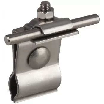 DEHN dakgeleiderhouder voor metalen daken, roestvrij staal, 8 mm ronde draad, klembevestiging, 223010