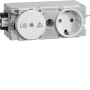 HAGER GS12009016 Schuko-stopcontact met fijnbeveiliging, C-profielmontage, verkeerswit