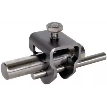 DEHN TE verbindingsklem NIRO voor ronde staaf Ø20 mm en ronddraad Ø10 mm, roestvrijstaal V2A (630129)
