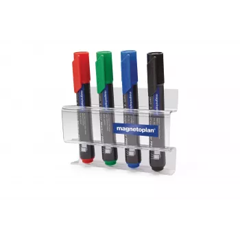 magnetoplan markerhouder acryl, magnetisch, voor 4 bordmarkers, transparant (16712)