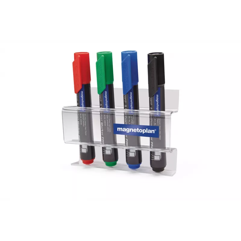 magnetoplan markerhouder acryl, magnetisch, voor 4 bordmarkers, transparant (16712)