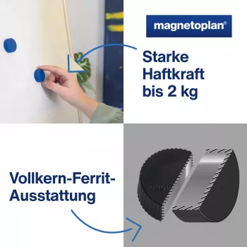 Magnetoplan Discofix Magnum gemengde whiteboard-magneten, 34 mm, 10 stuks 1660010