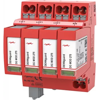 DEHN DEHNguard MP TNS 275 FM Type 2 overspanningsafleider, 4-polig, 275V, 40kA, DIN-rail 942405