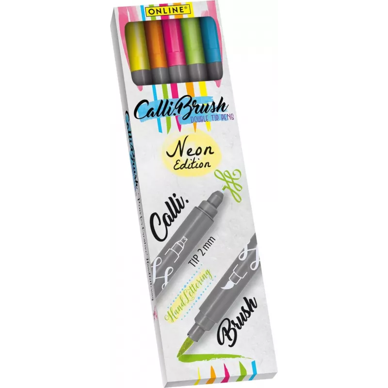 ONLINE USV 5 ONLINE Calli.Brush dubbele neon-brushpennen diverse kleuren (19078)
