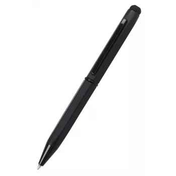ONLINE SCHREIBGERÄTE Hexagon Stylus balpen, zwarte behuizing, blauwe inkt, capacitieve stylus, draaimechanisme, medium lijn 21035/3D