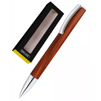ONLINE schrijfgereedschap Vision Nature rozenhout balpen - zwarte inkt 36121
