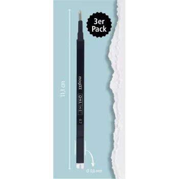 ONLINE magiXX gelpenvulling zwart 0,7 mm, 3-pack 40161/3