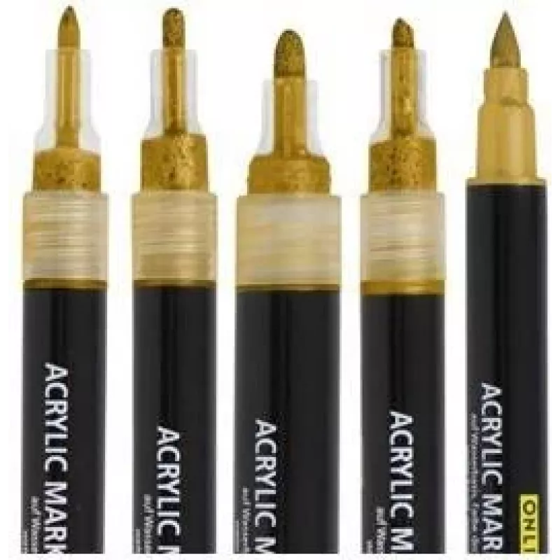 ONLINE SCHREIBGERÄTE Gold Lettering acrylmarker-set goud 5 stuks (18517)