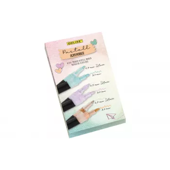 ONLINE pastel-beschriftings-acrylmarker-set, 6 diverse pastelkleuren, 0,7 mm + 3,0 mm punten 18519