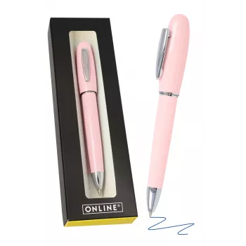 ONLINE schrijfgeräte Highway Rose balpen, zwarte inkt, medium (M), metalen behuizing, drukmechaniek 38188/3D