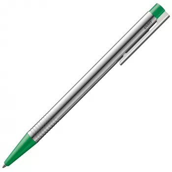 LAMY Logo balpen, matgroene lak, roestvrijstalen behuizing, M16 blauwe vulling 1228040