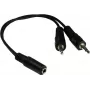 GoodConnections AD-35B2S audio-Y-adapter 3,5 mm stereo-bus naar 2x RCA mono-stekker, 20 cm, vernikkeld, zwart
