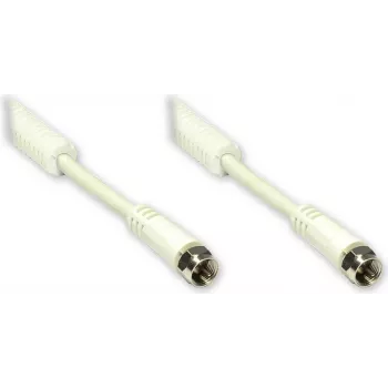 GoodConnections F-Type naar F-Type coaxkabel met ferrietkern, 100% afgeschermd, 2,5 m, wit (S-FP25W)